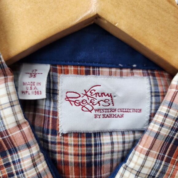 Vintage Kenny Rogers Western Pearl Snap Shirt Mens 17-35 XL USA Rodeo Country - Picture 6 of 12